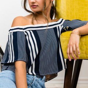 Off-shoulder flowy top